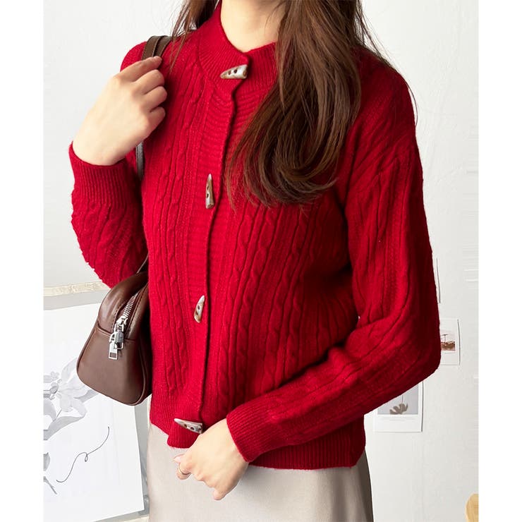 ケーブル風トグルボタンカーディガン レディース 長袖 | Amulet | 詳細画像17 