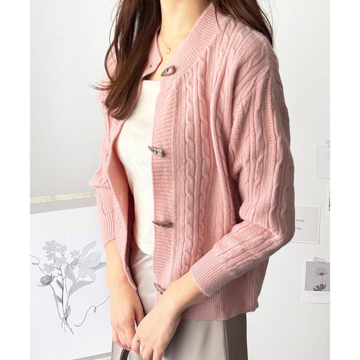 ケーブル風トグルボタンカーディガン レディース 長袖 | Amulet | 詳細画像19 