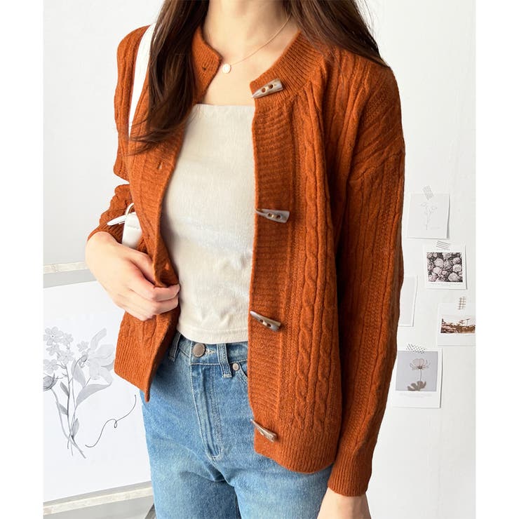 ケーブル風トグルボタンカーディガン レディース 長袖 | Amulet | 詳細画像7 