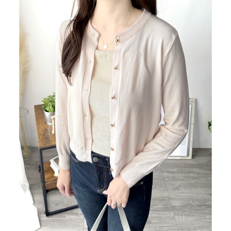 クルーネックニットカーディガン 長袖 レディース | Amulet | 詳細画像13 