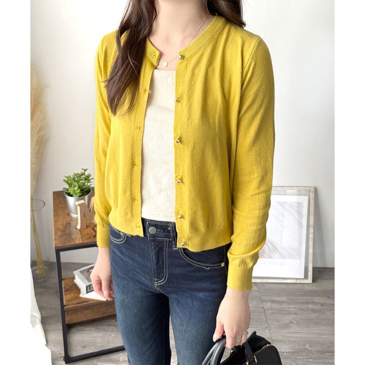 クルーネックニットカーディガン 長袖 レディース | Amulet | 詳細画像18 