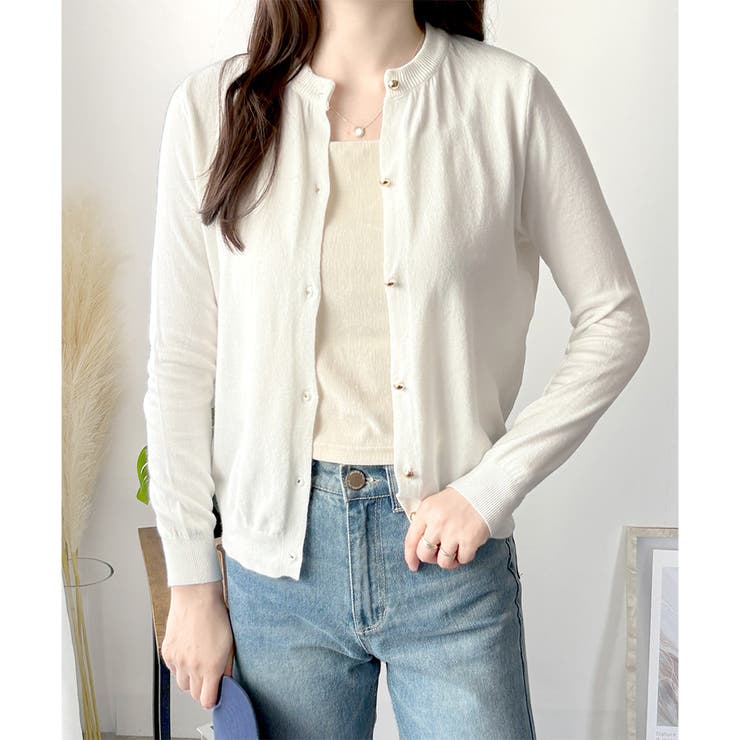 クルーネックニットカーディガン 長袖 レディース | Amulet | 詳細画像21 