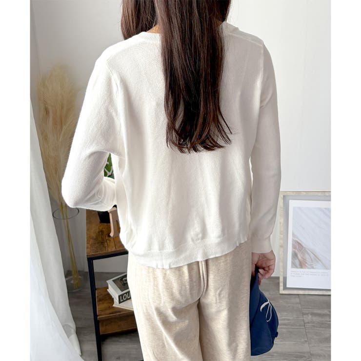 クルーネックニットカーディガン 長袖 レディース | Amulet | 詳細画像22 