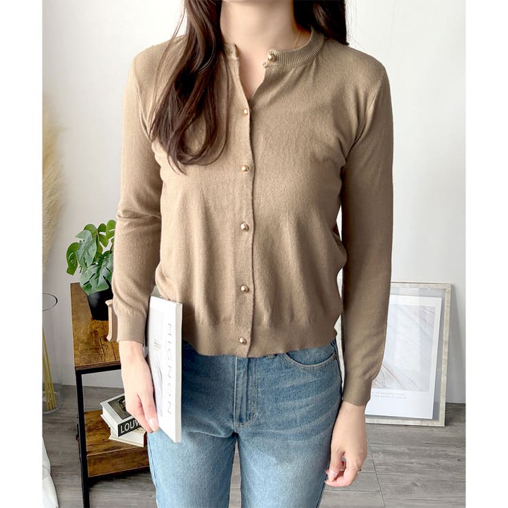 クルーネックニットカーディガン 長袖 レディース | Amulet | 詳細画像23 