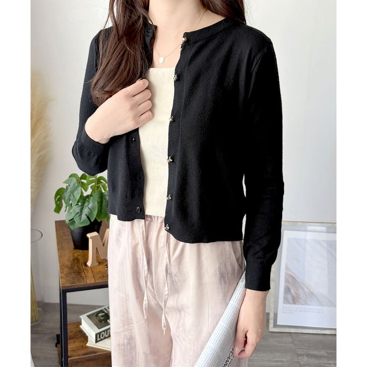 クルーネックニットカーディガン 長袖 レディース | Amulet | 詳細画像25 