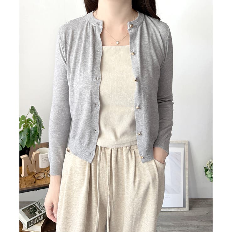 クルーネックニットカーディガン 長袖 レディース | Amulet | 詳細画像27 