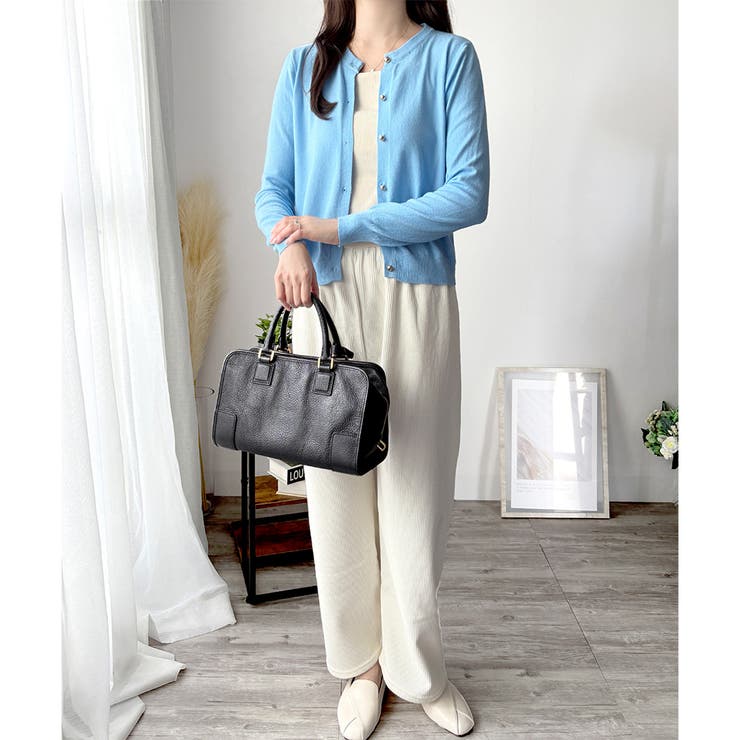 クルーネックニットカーディガン 長袖 レディース | Amulet | 詳細画像30 