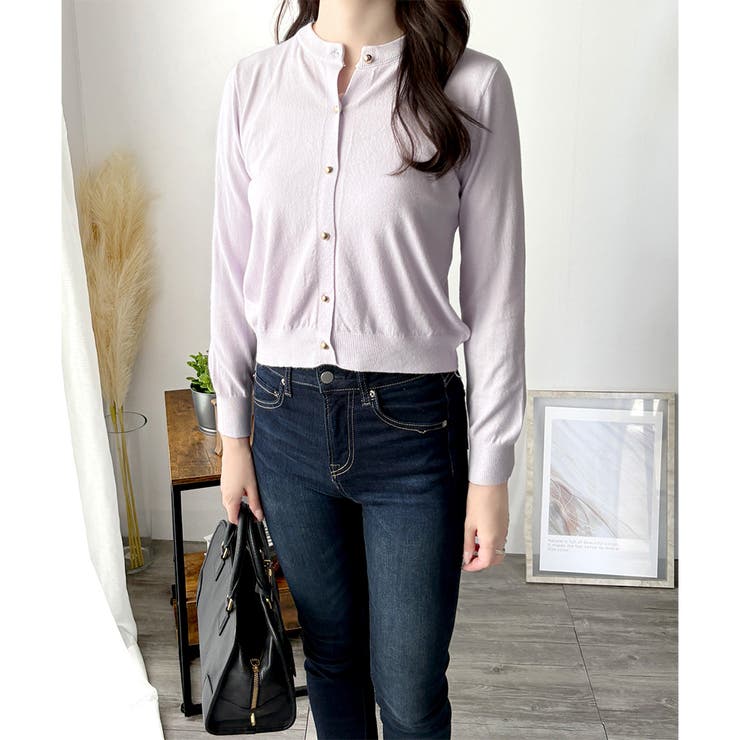 クルーネックニットカーディガン 長袖 レディース | Amulet | 詳細画像32 