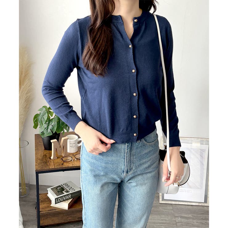 クルーネックニットカーディガン 長袖 レディース | Amulet | 詳細画像33 