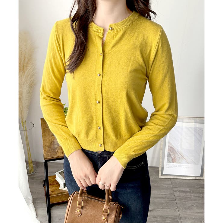 クルーネックニットカーディガン 長袖 レディース | Amulet | 詳細画像35 