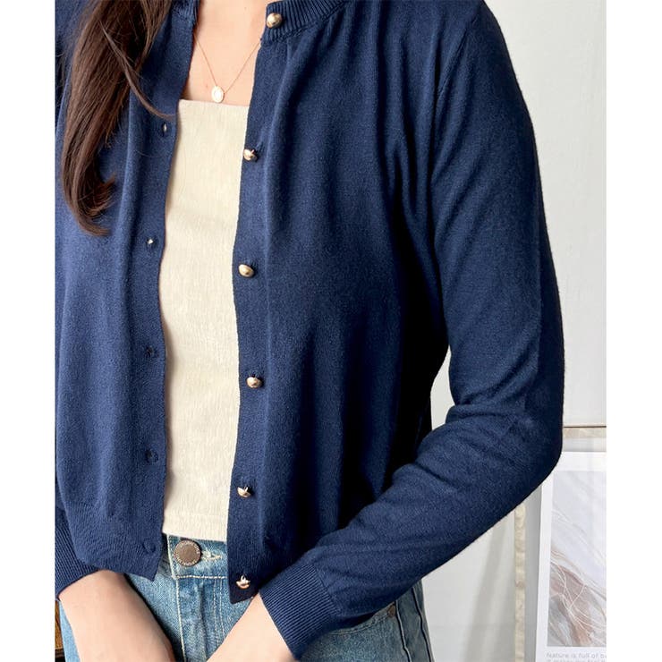 クルーネックニットカーディガン 長袖 レディース | Amulet | 詳細画像36 