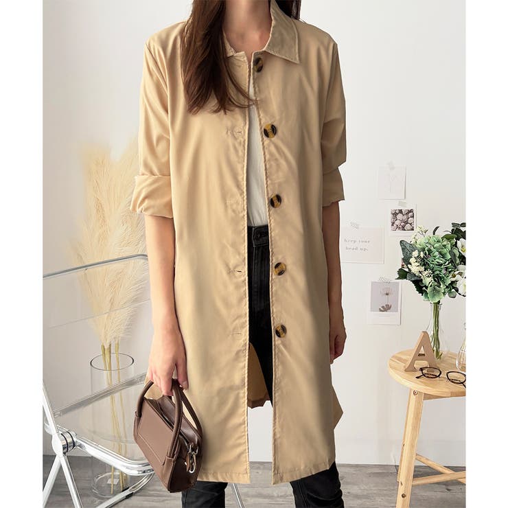 ベージュ | ベーシックステンカラーコート レディース おしゃれ | Amulet