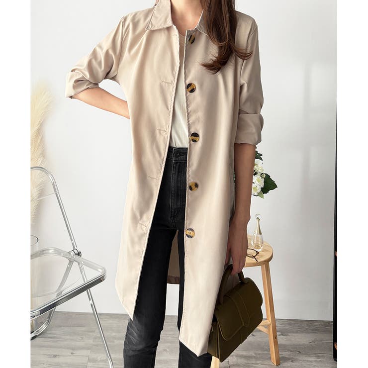 ホワイト | ベーシックステンカラーコート レディース おしゃれ | Amulet