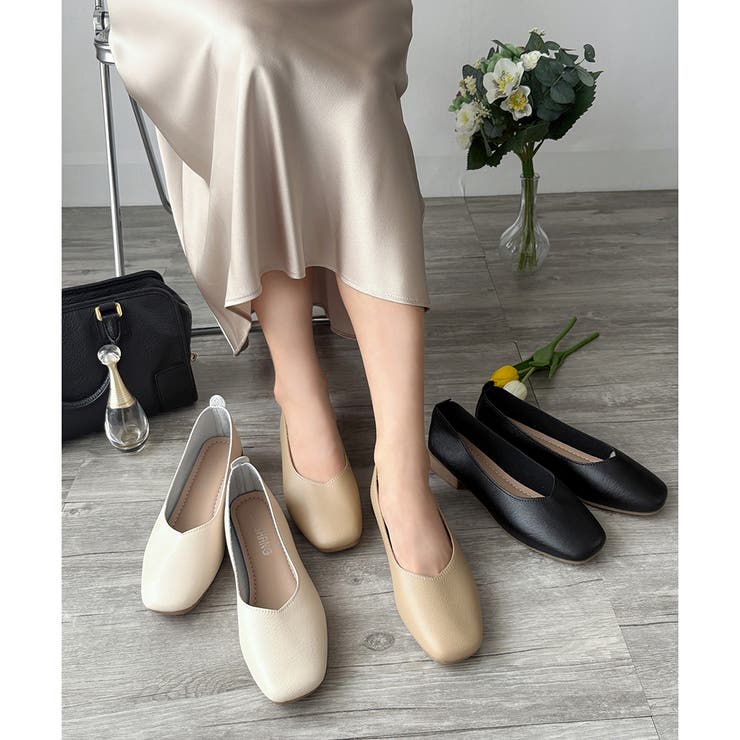 スクエアトゥローヒールパンプス おしゃれ レディース | Amulet | 詳細画像22 