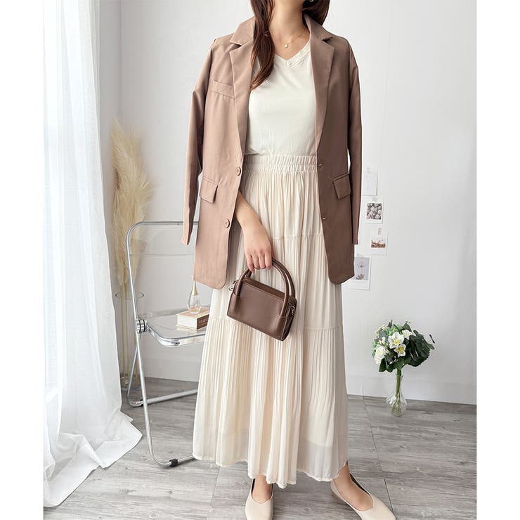 シフォン風プリーツロングスカート レディース ウエストゴム | Amulet | 詳細画像12 