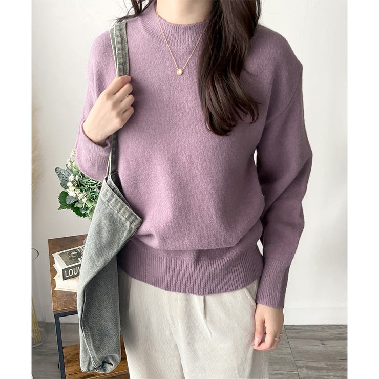 ルーズフィットラウンドネックニットプルオーバー レディース 長袖 | Amulet | 詳細画像11 