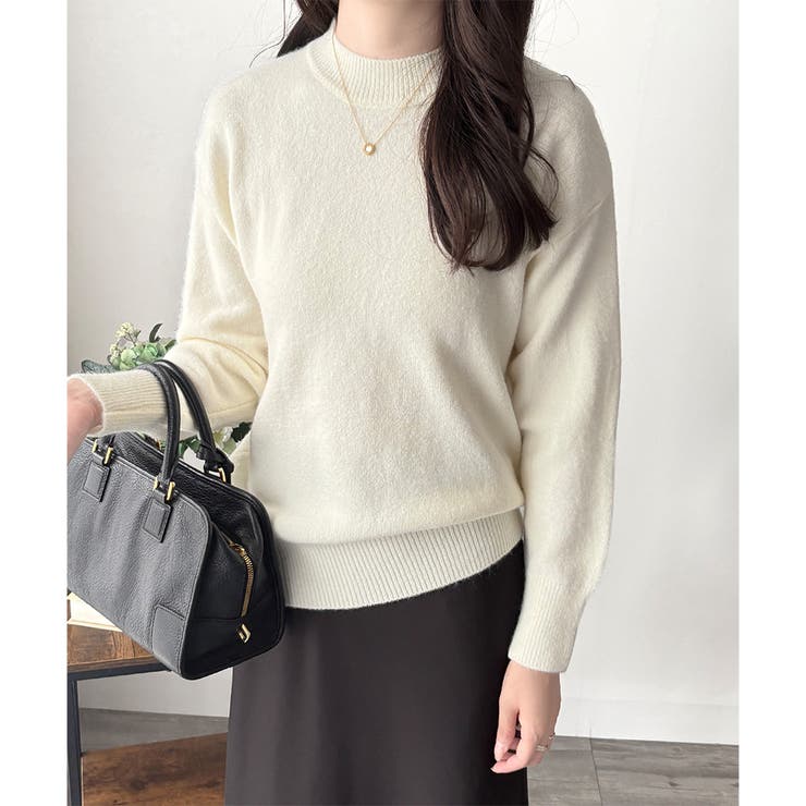 ルーズフィットラウンドネックニットプルオーバー レディース 長袖 | Amulet | 詳細画像17 