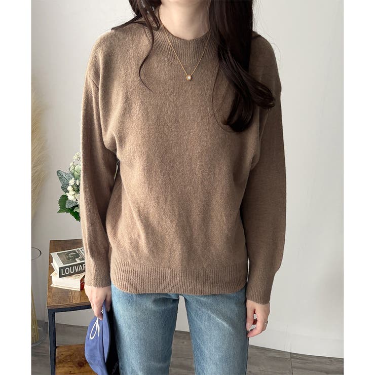 ルーズフィットラウンドネックニットプルオーバー レディース 長袖 | Amulet | 詳細画像18 