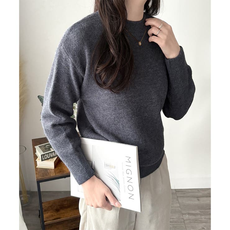 ルーズフィットラウンドネックニットプルオーバー レディース 長袖 | Amulet | 詳細画像20 