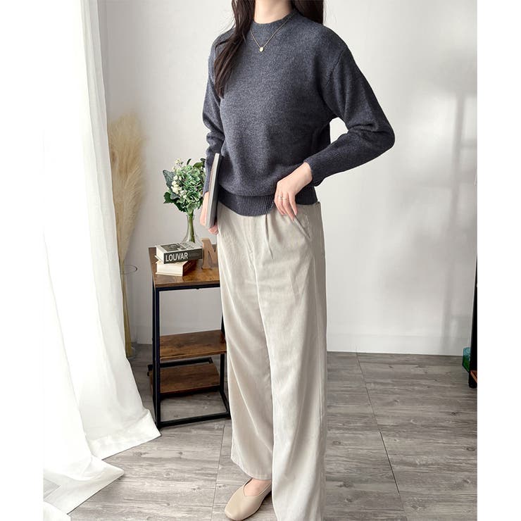 ルーズフィットラウンドネックニットプルオーバー レディース 長袖 | Amulet | 詳細画像21 