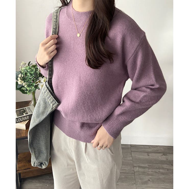 ルーズフィットラウンドネックニットプルオーバー レディース 長袖 | Amulet | 詳細画像24 