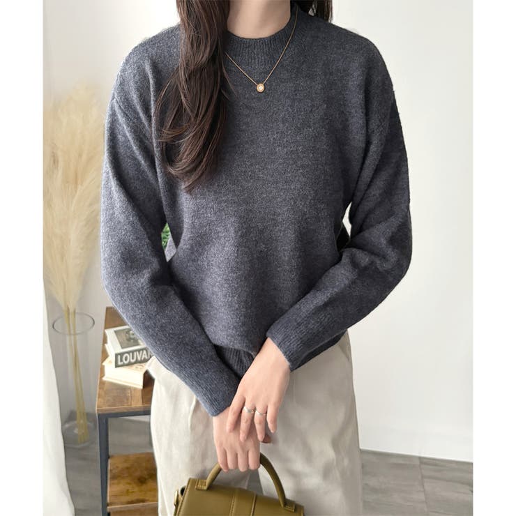 ルーズフィットラウンドネックニットプルオーバー レディース 長袖 | Amulet | 詳細画像9 