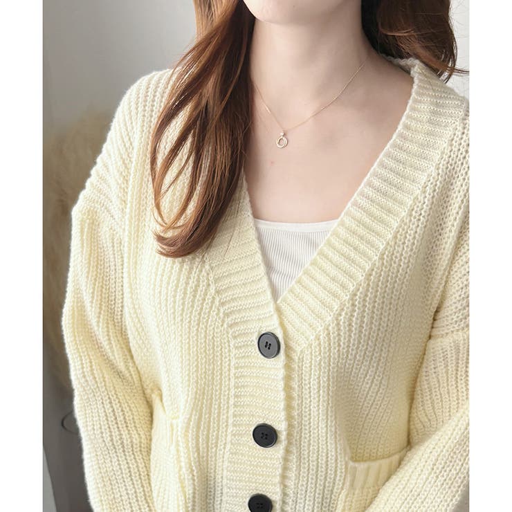 ざっくり編みVネックボタンニットカーディガン レディース 秋冬 | Amulet | 詳細画像21 