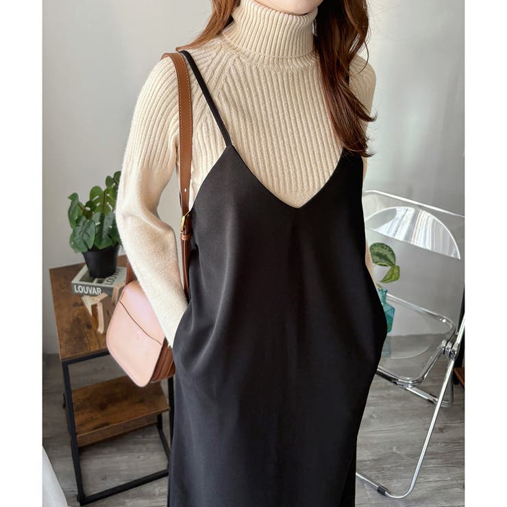 ハイネックリブ切替長袖ニットセーター 大人カジュアル 秋冬 | Amulet | 詳細画像14 