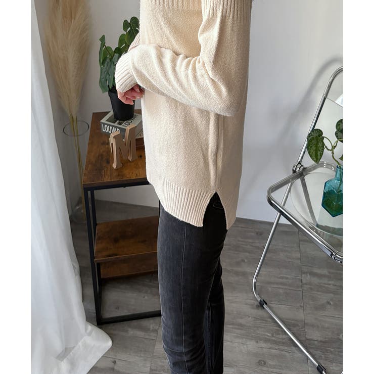 ハイネックリブ切替長袖ニットセーター 大人カジュアル 秋冬 | Amulet | 詳細画像26 