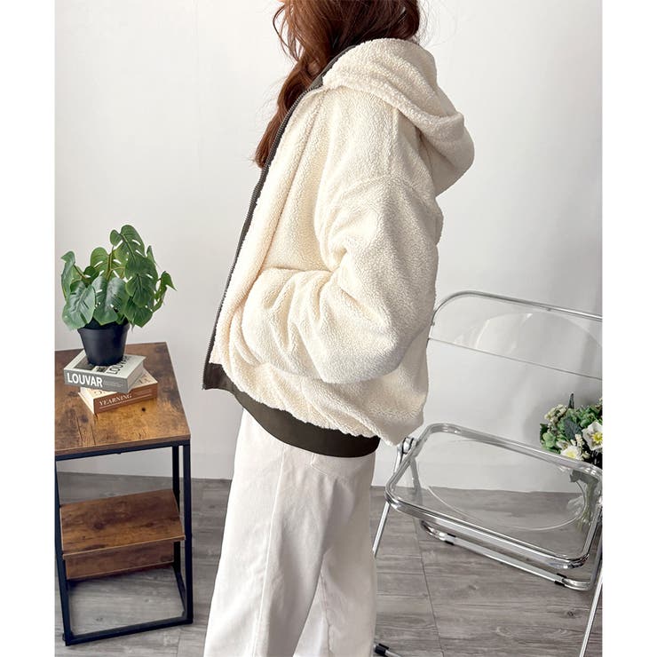 リバーシブルフード付きボアブルゾン レディース 秋冬 | Amulet | 詳細画像18 