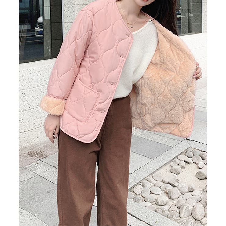 キルティングノーカラーボアアウター レディース 秋冬 | Amulet | 詳細画像18 