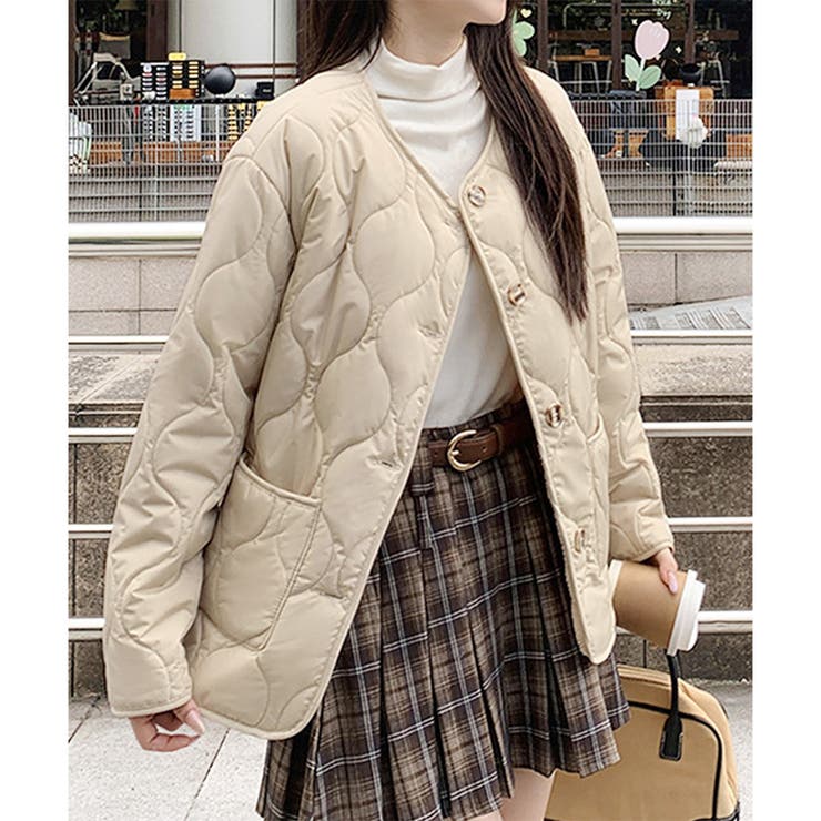 キルティングノーカラーボアアウター レディース 秋冬 | Amulet | 詳細画像19 