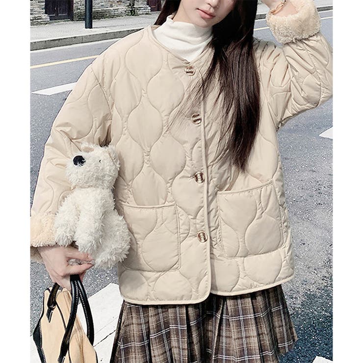 キルティングノーカラーボアアウター レディース 秋冬 | Amulet | 詳細画像3 