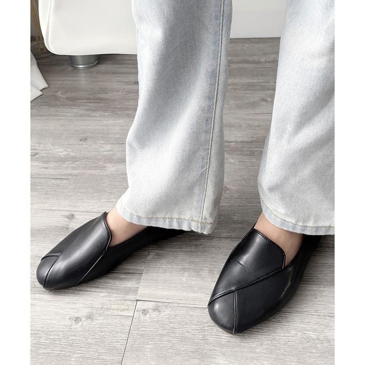 スクエアトゥフラットシューズ レディース 楽ちん | Amulet | 詳細画像13 