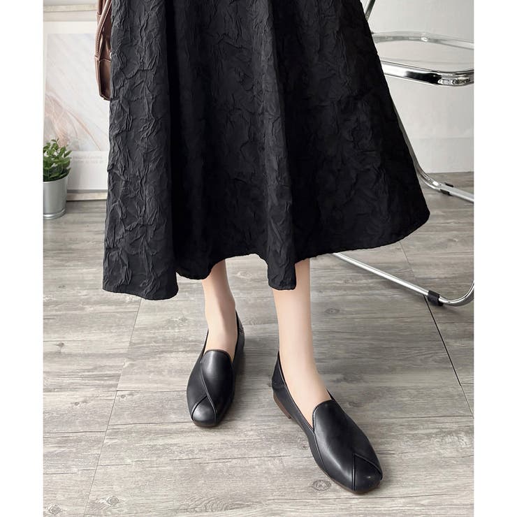 スクエアトゥフラットシューズ レディース 楽ちん | Amulet | 詳細画像14 