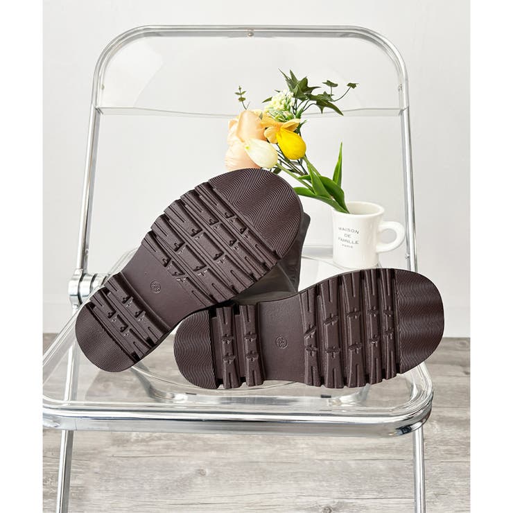 Vカット厚底ロングブーツ レディース 黒 | Amulet | 詳細画像26 