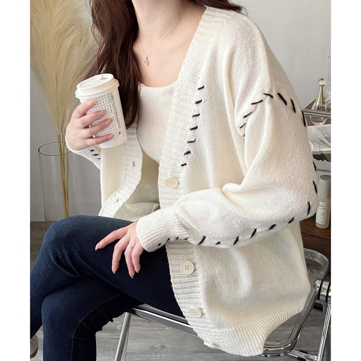 ルーズフィットニットカーディガン レディース 秋冬 | Amulet | 詳細画像11 