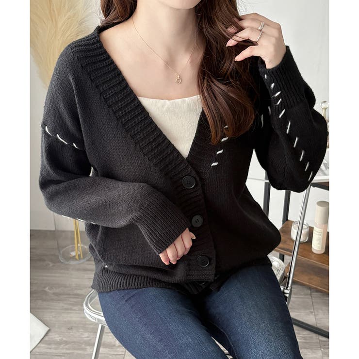 ルーズフィットニットカーディガン レディース 秋冬 | Amulet | 詳細画像15 