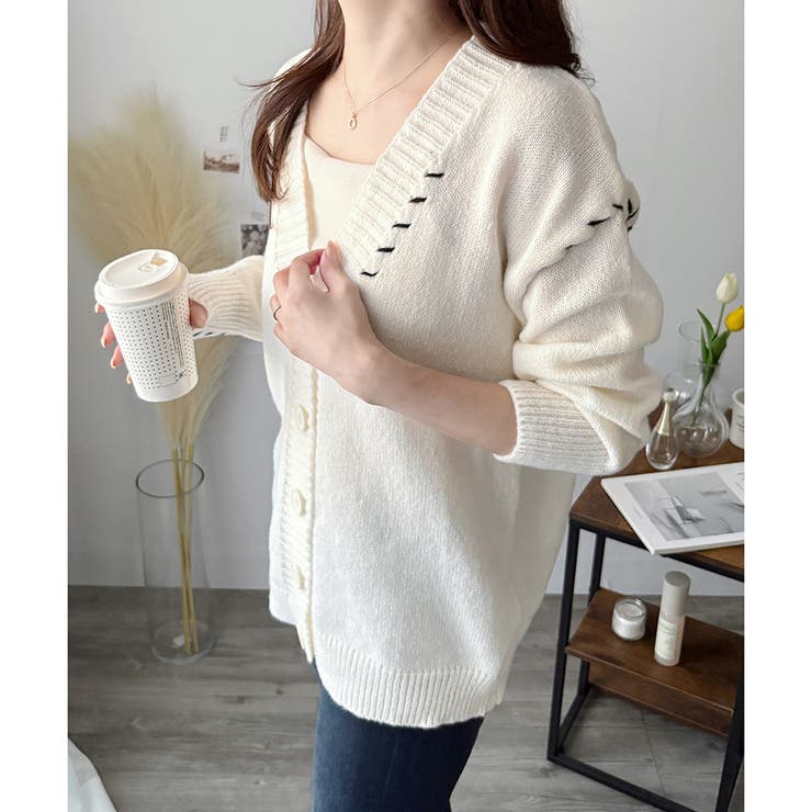 ルーズフィットニットカーディガン レディース 秋冬 | Amulet | 詳細画像8 