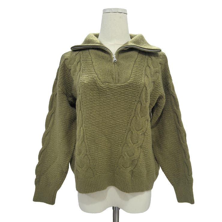 ケーブル編み風ハイネックニットプルオーバー レディース 秋冬 | Amulet | 詳細画像23 