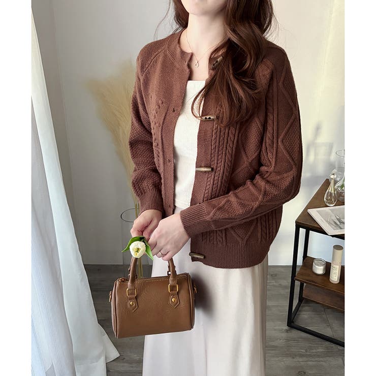 トグルボタンナチュラルカーディガン レディース ゆるシルエット | Amulet | 詳細画像16 