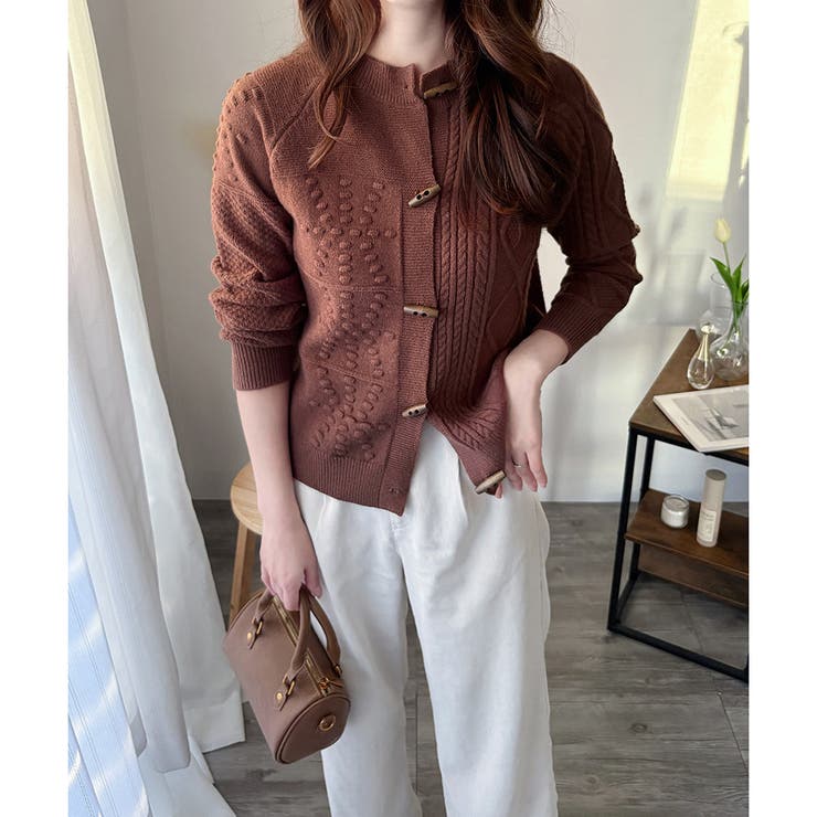 トグルボタンナチュラルカーディガン レディース ゆるシルエット | Amulet | 詳細画像20 