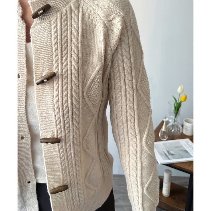 トグルボタンナチュラルカーディガン レディース ゆるシルエット | Amulet | 詳細画像26 