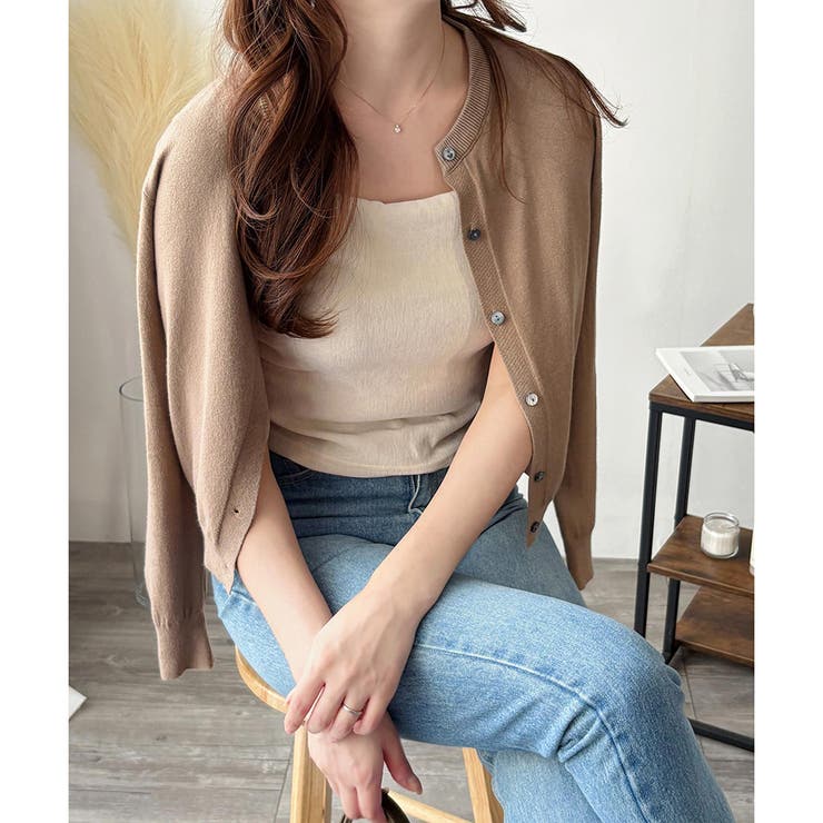 ブラウン | ソフトタッチニットカーディガン レディース 秋冬 | Amulet