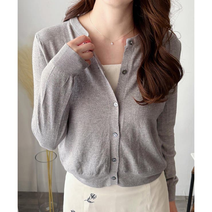 グレー | ソフトタッチニットカーディガン レディース 秋冬 | Amulet