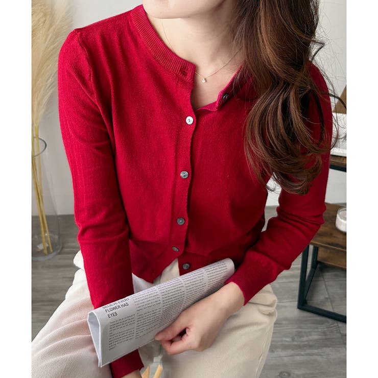 ボルドー | ソフトタッチニットカーディガン レディース 秋冬 | Amulet