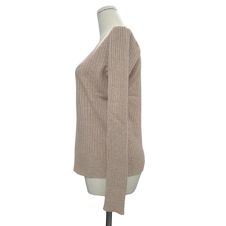 Vネックデザインボタンリブニット レディース 長袖 | Amulet | 詳細画像32 