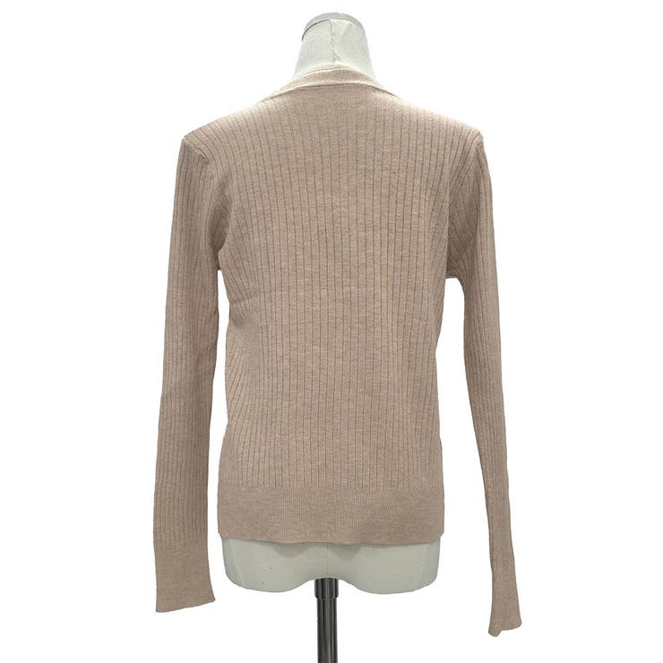 Vネックデザインボタンリブニット レディース 長袖 | Amulet | 詳細画像33 