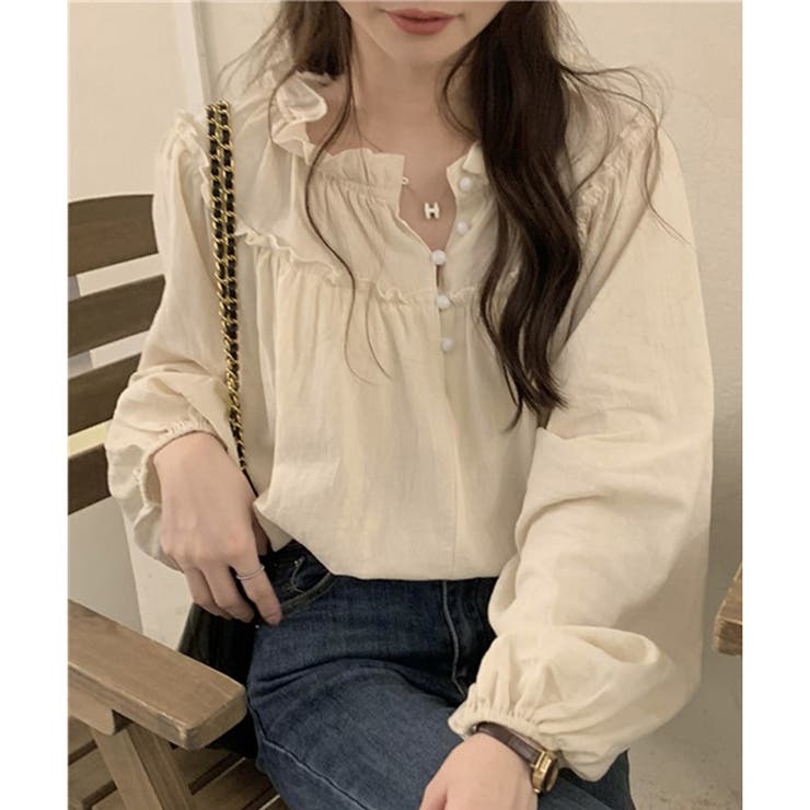 フリルネックボリュームスリーブブラウス レディース 長袖 | Amulet | 詳細画像18 