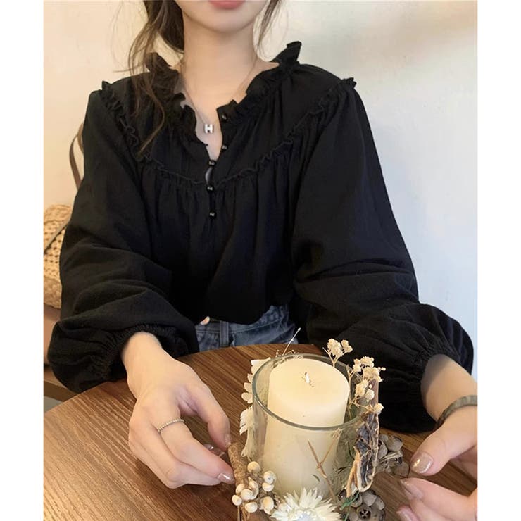 フリルネックボリュームスリーブブラウス レディース 長袖 | Amulet | 詳細画像8 